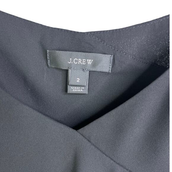 J.Crew Camisole Top Wns Sz 2 Black Spaghetti Strap Ruffle Front feminine classic - Picture 2 of 8